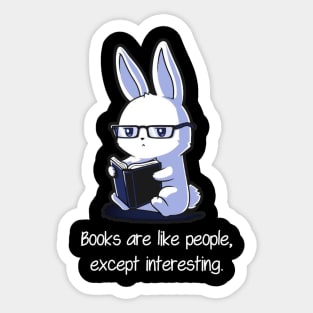 Cute Funny Rabbit Bunny Reading Book - Book Lover Sticker